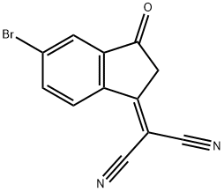 Propanedinitrile, 2-(5-bromo-2,3-dihydro-3-oxo-1H-inden-1-ylidene)- Structure