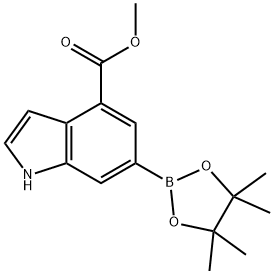 Methyl 6-(tetramethyl-1,3,2-dioxaborolan-2-yl)-1H-indole-4-carboxylate Structure