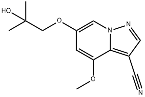 Pyrazolo[1,5-a]pyridine-3-carbonitrile, 6-(2-hydroxy-2-methylpropoxy)-4-methoxy- 结构式