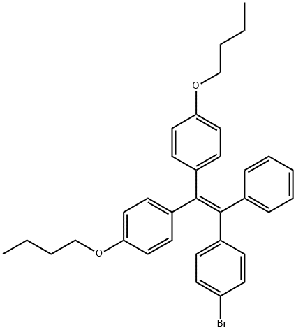 Benzene, 1,1'-[2-(4-bromophenyl)-2-phenylethenylidene]bis[4-butoxy- 结构式