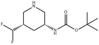 Carbamic acid, N-[(3R,5S)-5-(difluoromethyl)-3-piperidinyl]-, 1,1-dimethylethyl ester Structure