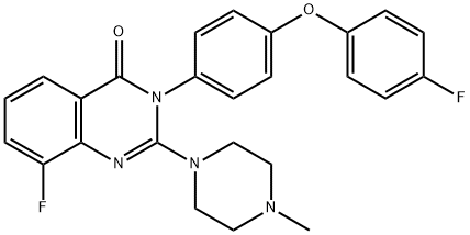 4(3H)-Quinazolinone, 8-fluoro-3-[4-(4-fluorophenoxy)phenyl]-2-(4-methyl-1-piperazinyl)-, 2314467-59-7, 结构式