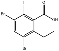 3,5-二溴-2-乙基-6-碘苯甲酸 结构式