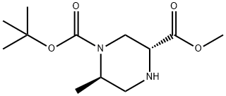 1-Tert-butyl 3-methyl (3R,6R)-6-methylpiperazine-1,3-dicarboxylate Struktur