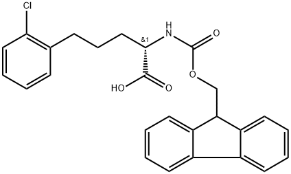 FMOC-(S)-2-氨基-5-(2-氯苯基)戊酸 结构式
