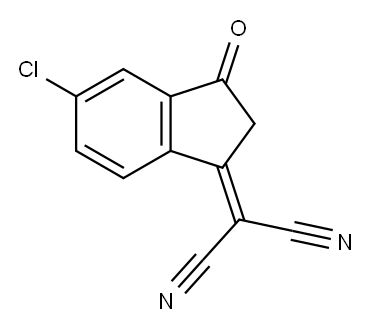 Propanedinitrile, 2-(5-chloro-2,3-dihydro-3-oxo-1H-inden-1-ylidene)- Structure