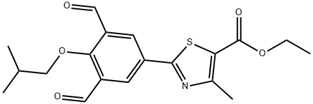 5-Thiazolecarboxylic acid, 2-[3,5-diformyl-4-(2-methylpropoxy)phenyl]-4-methyl-, ethyl ester Structure