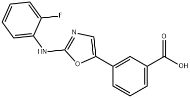 Benzoic acid, 3-[2-[(2-fluorophenyl)amino]-5-oxazolyl]- Structure