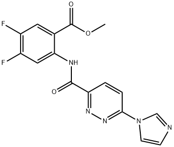 2-(6-(1H-咪唑-1-基)哒嗪-3-甲酰胺基)-4,5-二氟苯甲酸甲酯,2375420-40-7,结构式