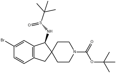 2377355-25-2 (1S)- 6-溴-1-(1,1-二甲基乙基亚磺酰胺基)-1,3-二氢螺[茚-2,4'-哌啶]-1'-羧酸叔丁酯