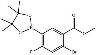 Methyl 2-bromo-4-fluoro-5-(tetramethyl-1,3,2-dioxaborolan-2-yl)benzoate Structure