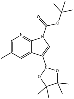 tert-Butyl 5-methyl-3-(4,4,5,5-tetramethyl-1,3,2-dioxaborolan-2-yl)-1H-pyrrolo[2,3-b]pyridine-1-carboxylate Structure