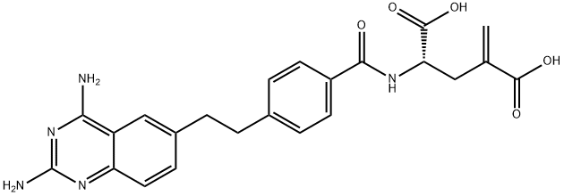 Glutamic acid, N-[4-[2-(2,4-diamino-6-quinazolinyl)ethyl]benzoyl]-4-methylene- Structure