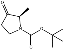1-Pyrrolidinecarboxylic acid, 2-methyl-3-oxo-, 1,1-dimethylethyl ester, (2R)- Struktur