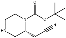 1-Piperazinecarboxylic acid, 2-(cyanomethyl)-, 1,1-dimethylethyl ester, (2R)- Structure