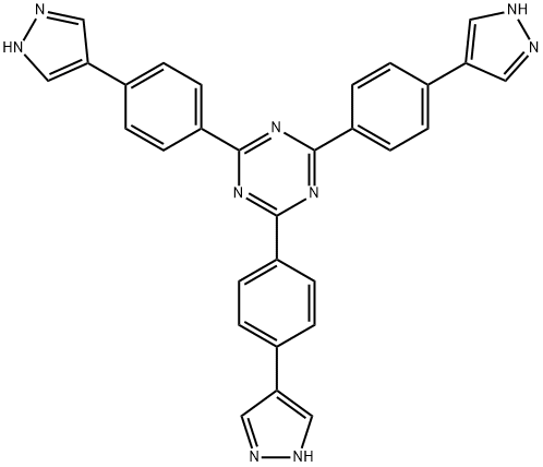 2,4,6-tris(4-(1H-pyrazol-4-yl)phenyl)-1,3,5-triazine Structure
