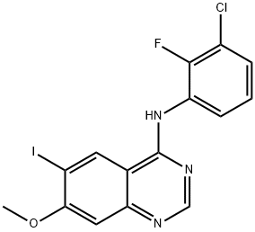 4-Quinazolinamine, N-(3-chloro-2-fluorophenyl)-6-iodo-7-methoxy- Structure