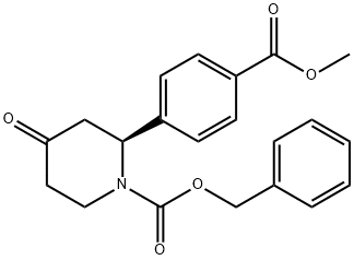 1-Piperidinecarboxylic acid, 2-[4-(methoxycarbonyl)phenyl]-4-oxo-, phenylmethyl ester, (2S)- Structure