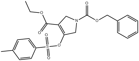 1H-Pyrrole-1,3-dicarboxylic acid, 2,5-dihydro-4-[[(4-methylphenyl)sulfonyl]oxy]-, 3-ethyl 1-(phenylmethyl) ester Structure