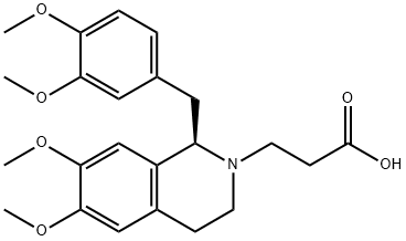 2(1H)-Isoquinolinepropanoic acid, 1-[(3,4-dimethoxyphenyl)methyl]-3,4-dihydro-6,7-dimethoxy-, (1R)- Structure