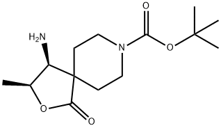 2-Oxa-8-azaspiro[4.5]decane-8-carboxylic acid, 4-amino-3-methyl-1-oxo-, 1,1-dimethylethyl ester, (3S,4S)- Structure