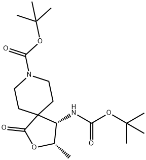 (3S,4S)-2-OXA-8-AZASPIRO[4.5]DECANE-8-CARBOXYLIC ACID, 4-[[(1,1-DIMETHYLETHOXY)CARBONYL]AMINO]-3-MET, 2414415-75-9, 结构式