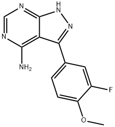 1H-Pyrazolo[3,4-d]pyrimidin-4-amine, 3-(3-fluoro-4-methoxyphenyl)- Structure