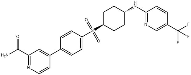 2-Pyridinecarboxamide, 4-[4-[[trans-4-[[5-(trifluoromethyl)-2-pyridinyl]amino]cyclohexyl]sulfonyl]phenyl]- 结构式