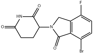3-(7-bromo-4-fluoro-1-oxoisoindolin-2-yl)piperidine-2,6-dione 化学構造式