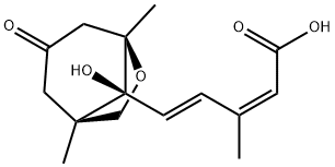 (2Z,4E)-3-Methyl-5-[(1S)-1β-hydroxy-2,6-dimethyl-6β,2β-(epoxymethano)-4-oxocyclohexane-1-yl]-2,4-pentadienoic acid Struktur