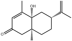 (4aR)-4a,5,6,7,8,8a-ヘキサヒドロ-4aα-ヒドロキシ-6α-イソプロペニル-4,8aα-ジメチルナフタレン-2(1H)-オン 化学構造式