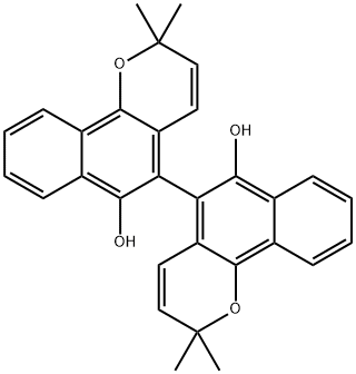 2,2,2',2'-テトラメチル-5,5'-ビ(2H-ナフト[1,2-b]ピラン)-6,6'-ジオール 化学構造式