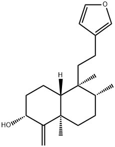 (2R,4aβ)-5β-[2-(3-Furyl)ethyl]decahydro-5,6α,8aα-trimethyl-1-methylenenaphthalen-2α-ol Struktur