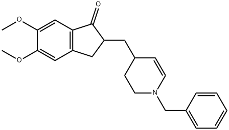 1H-Inden-1-one, 2,3-dihydro-5,6-dimethoxy-2-[[1,2,3,4-tetrahydro-1-(phenylmethyl)-4-pyridinyl]methyl]- Struktur