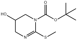 5,6-Dihydro-5-hydroxy-2-(methylthio)-, 1,1-dimethylethyl ester 1(4H)-pyrimidinecarboxylic acid Structure