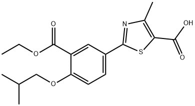 5-Thiazolecarboxylic acid, 2-[3-(ethoxycarbonyl)-4-(2-methylpropoxy)phenyl]-4-methyl-, 2476465-11-7, 结构式