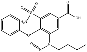 Benzoic acid, 3-(aminosulfonyl)-5-(butylnitrosoamino)-4-phenoxy- Structure