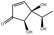 2-Cyclopenten-1-one, 4,5-dihydroxy-4-[(1R)-1-hydroxyethyl]-, (4S,5R)- Struktur