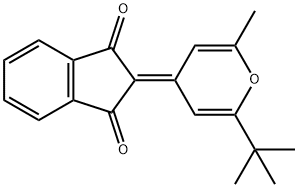 1H-Indene-1,3(2H)-dione, 2-[2-(1,1-dimethylethyl)-6-methyl-4H-pyran-4-ylidene]- Struktur