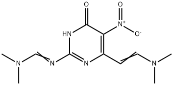 Methanimidamide, N-6-2-(dimethylamino)ethenyl-1,4-dihydro-5-nitro-4-oxo-2-pyrimidinyl-N,N-dimethyl- Structure