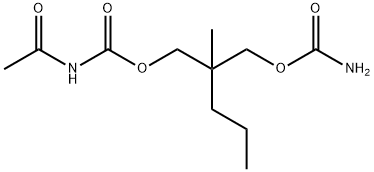 2-(Carbamoyloxymethyl)-2-methylpentyl=N-acetylcarbamate Struktur