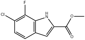 6-氯-7-氟-1H-吲哚-2-甲酸乙酯, 259860-06-5, 结构式