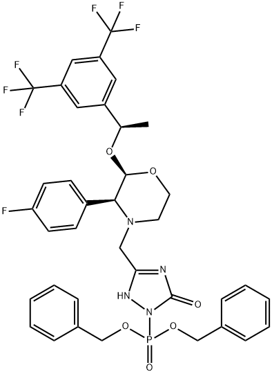 阿瑞吡坦磷的二卞酯, 265121-01-5, 结构式
