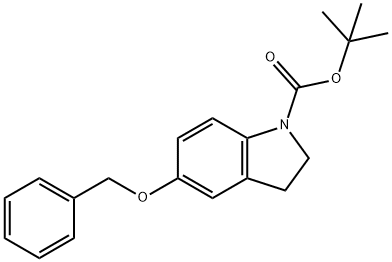 1H-Indole-1-carboxylic acid, 2,3-dihydro-5-(phenylmethoxy)-, 1,1-dimethylethyl ester Structure