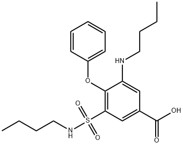 Benzoic acid, 3-(butylamino)-5-[(butylamino)sulfonyl]-4-phenoxy- Structure