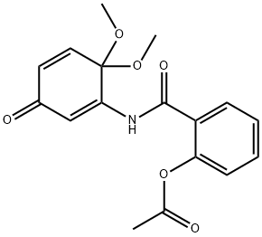 2-(6-Methoxy-3-oxocyclohexa-1,4-dienylcarbaMoyl)phenyl acetate coMpound with MethoxyMethane (1:1) Structure