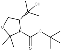 3-Oxazolidinecarboxylic acid, 4-(1-hydroxy-1-methylethyl)-2,2-dimethyl-, 1,1-dimethylethyl ester, (4R)- 化学構造式