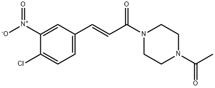 2-Propen-1-one, 1-(4-acetyl-1-piperazinyl)-3-(4-chloro-3-nitrophenyl)-, (2E)-, 301179-69-1, 结构式