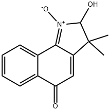 5H-Benz[g]indol-5-one, 2,3-dihydro-2-hydroxy-3,3-dimethyl-, 1-oxide Struktur