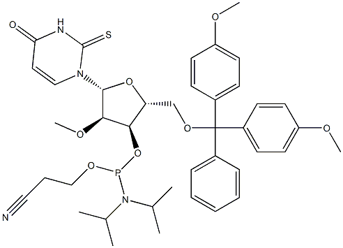2'-O-Me-2-thio-U-3'-phos phoramidite Struktur